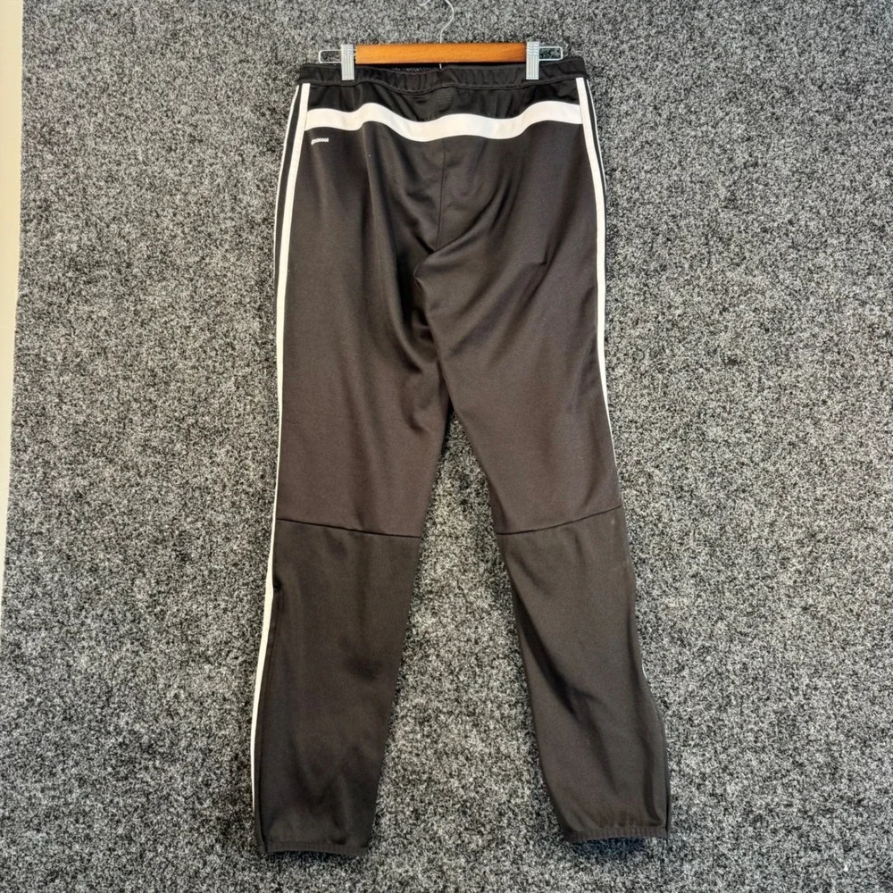 Kids Adidas Black Track Pants Athletic‎ Joggers Size L 16-18 Zip Pockets